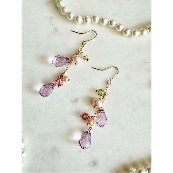 Pastel dangle heated earrings - Picture 2 of 5